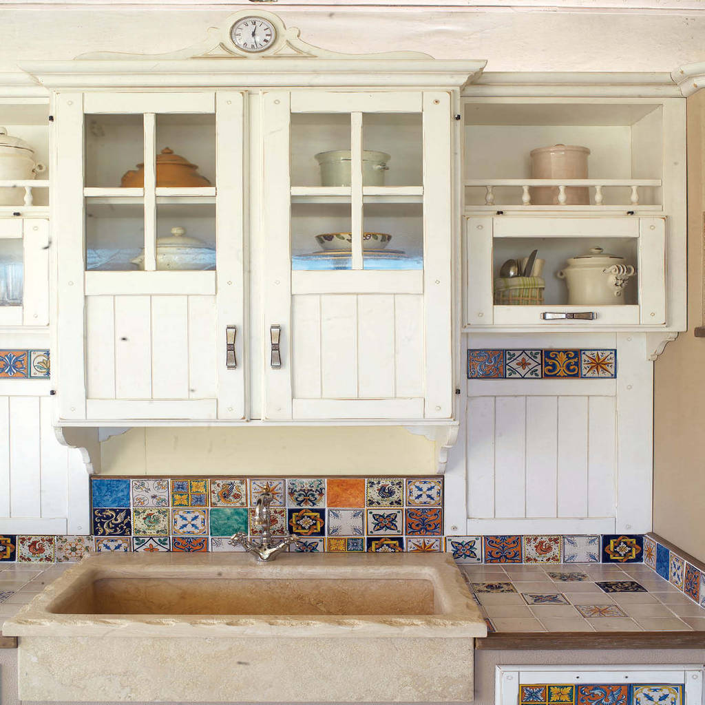 Pensili cucina legno massello stile country di mobili a ...