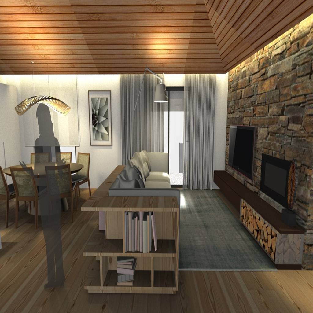 Vista da sala de estar salas de estar campestres por form arquitetura e