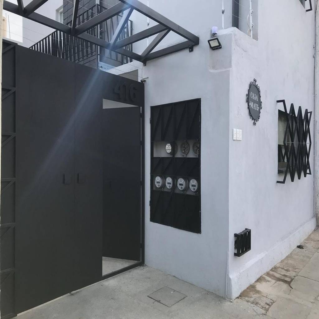 Fachada exterior de bungalows. ideas arquitectónicas bungalows concreto