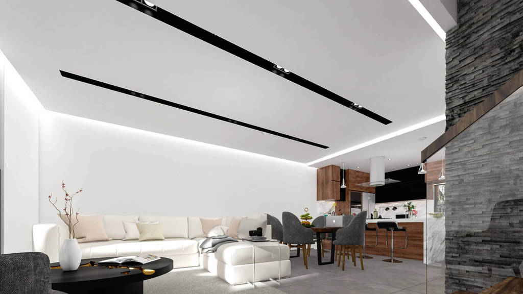 Plafonería con luz led directa e indirecta de ultra lujo en toda la