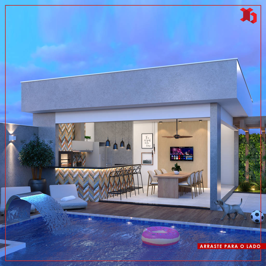 Area De Lazer Gabriel Cavalcante Arquitetura Piscinas De Jardim Concreto Cinza Homify