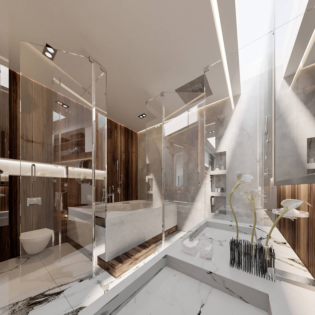 Moderno baño residencial baños modernos de rebora arquitectos moderno