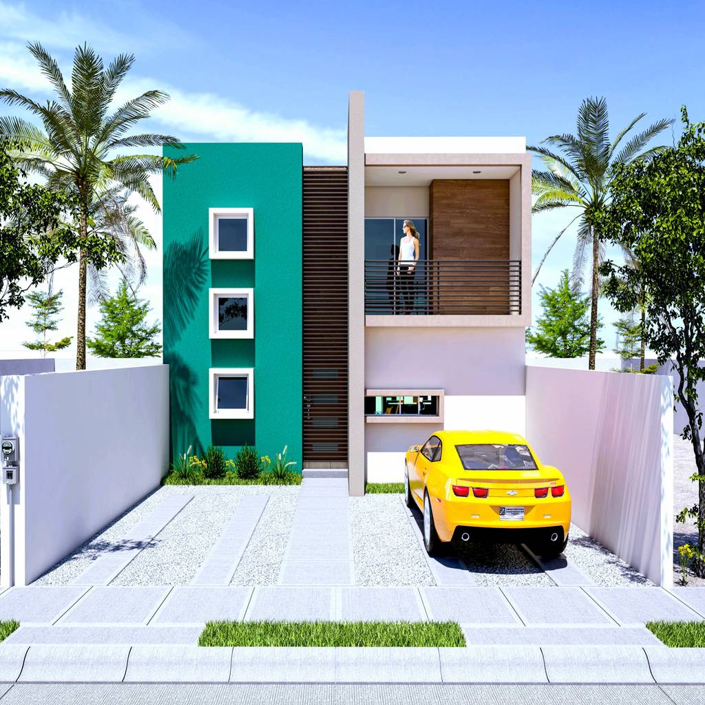 Fachada principal arquitectos lf casas pequeñas concreto ...