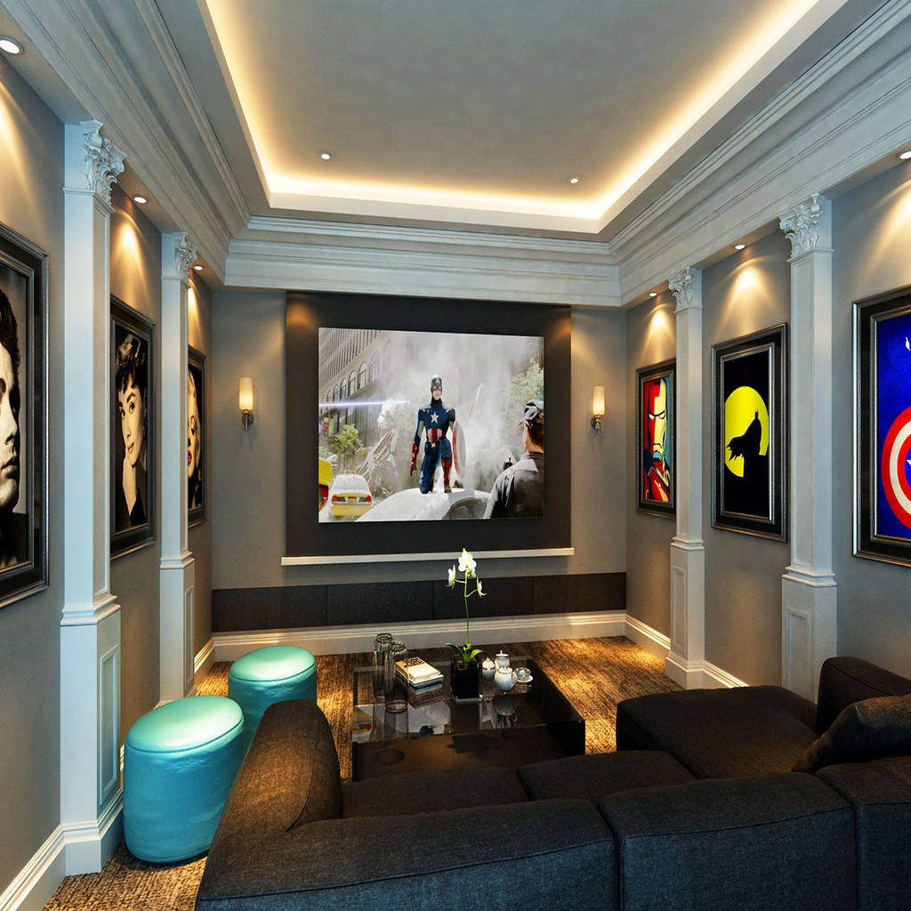 Modern Classic Personal Home Theatre Classic Style Media Rooms By