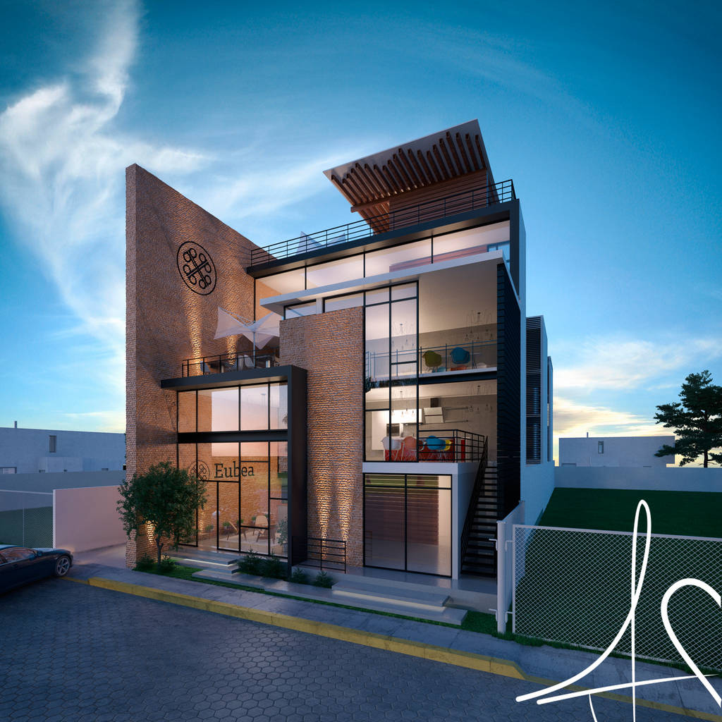 Fachada principal 2 casas industriales de as arquitectos industrial