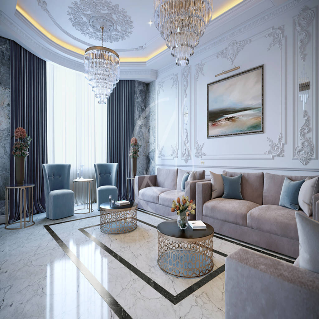 Luxury neoclassical palace interior design salas de estar clássicas por ...