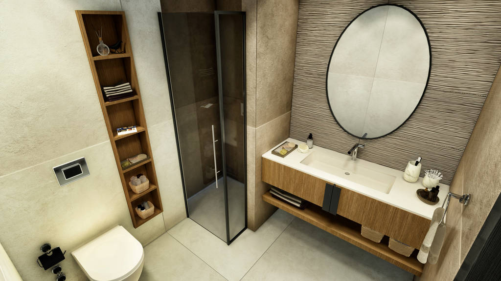 Misafir yatak odası banyo ante mi̇marlik modern banyo