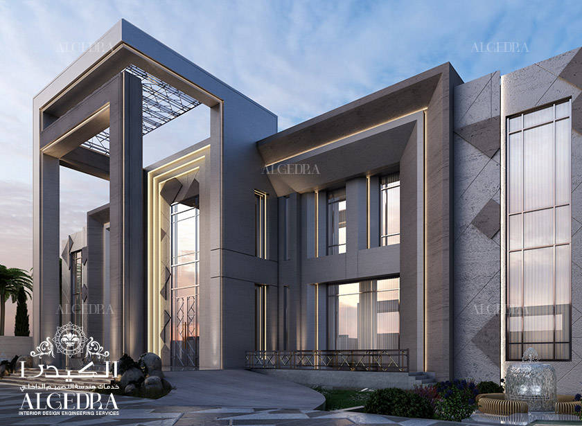 Modern villa exterior design in kuwait, algedra interior design | homify