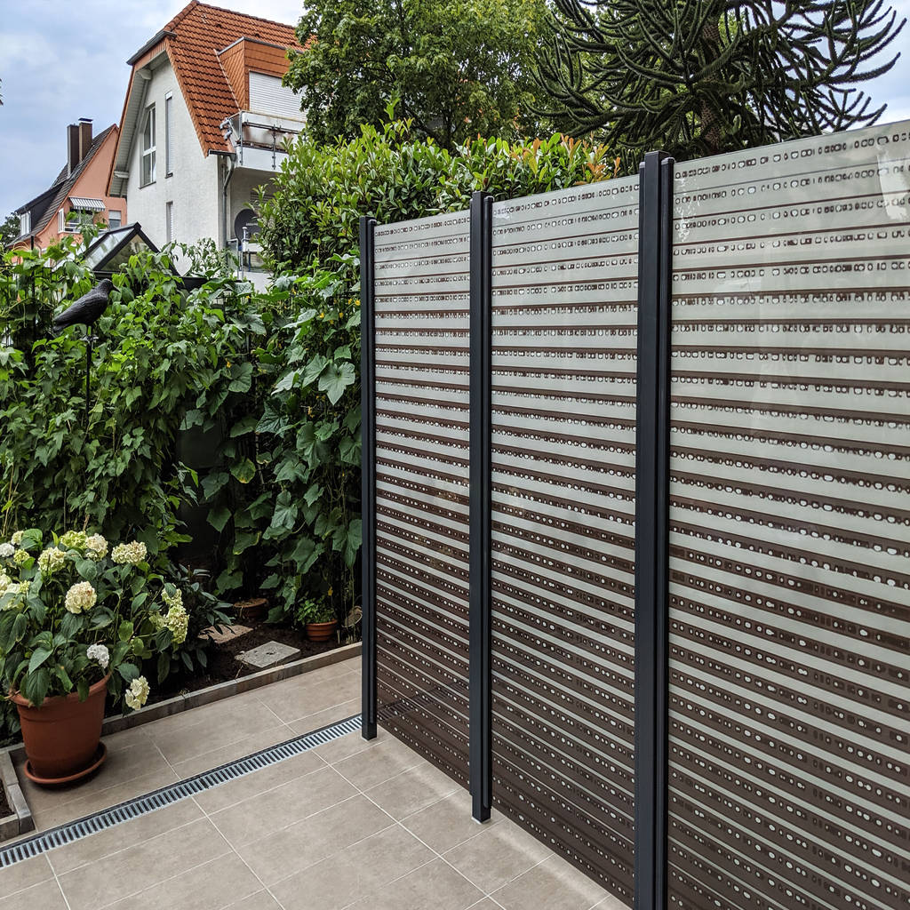 Zaunausglas realisierte projekte glaszaun, wunschmotiv mit