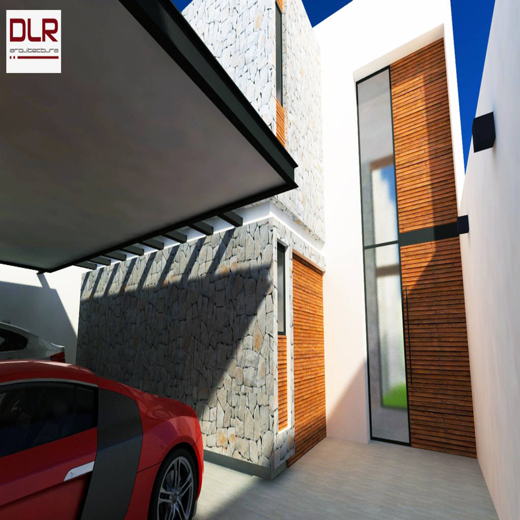 Acceso /cochera dlr arquitectura/ dlr diseño en madera garajes