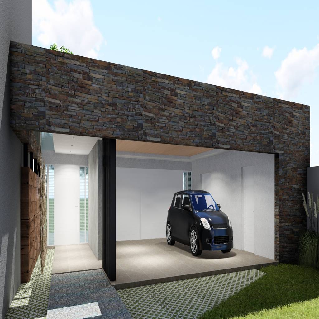Ingreso - cochera - quincho arbol arquitectos garajes minimalistas | homify