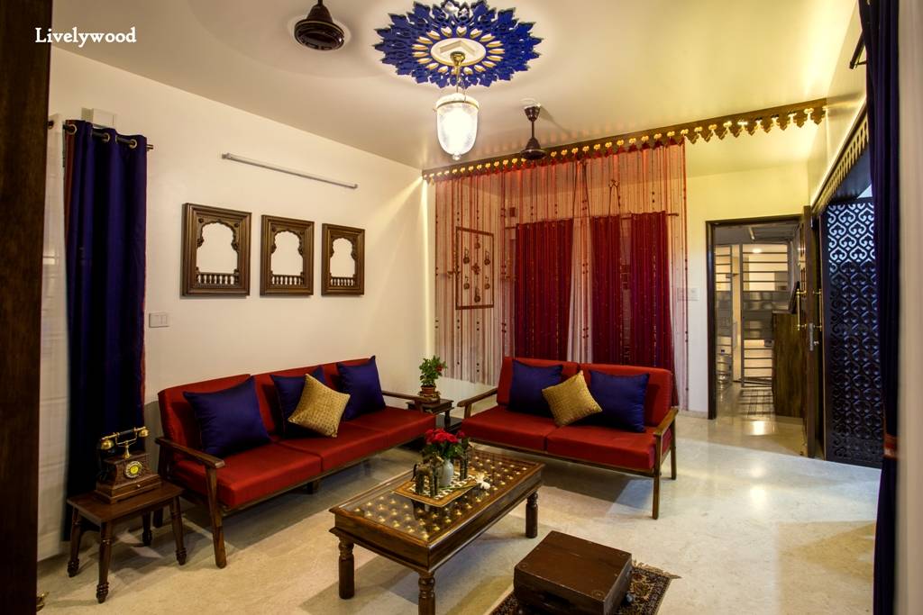 Marathi wada or indian ethnic living room eclectic style living room by