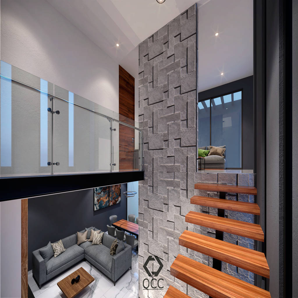 Casa ga: escalera/pasillo pasillos, vestíbulos y escaleras de estilo