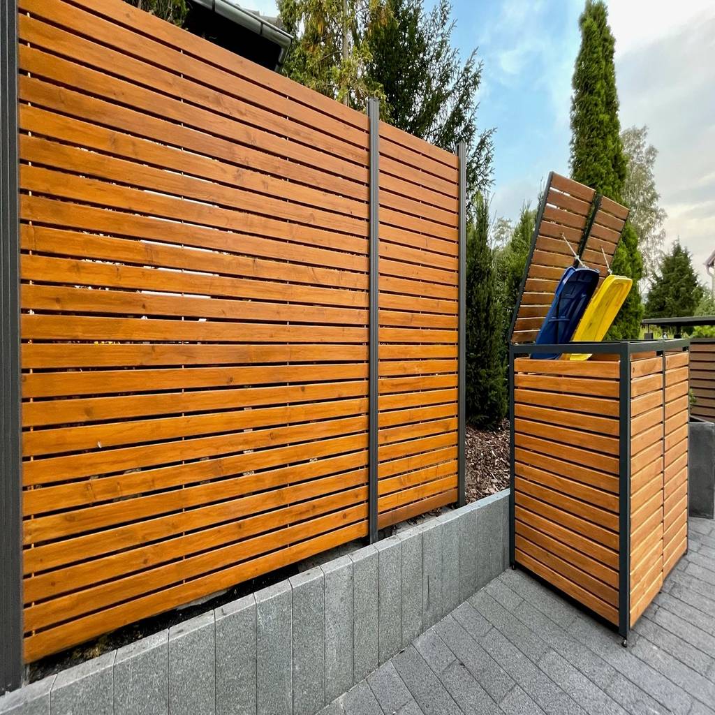 Mülltonneneinhausung und sichtschutz im gleichen design homify