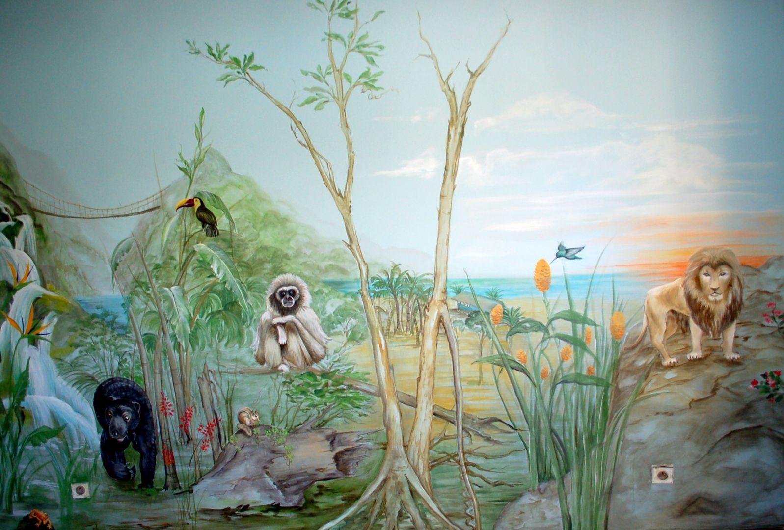 Dschungel - Kinderzimmer, Wandmalerei & Oberflächenveredelungen Wandmalerei & Oberflächenveredelungen Chambre d'enfant originale