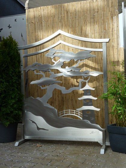 Artistic Gates Edelstahl Atelier Crouse: 아시아스타일 정원
