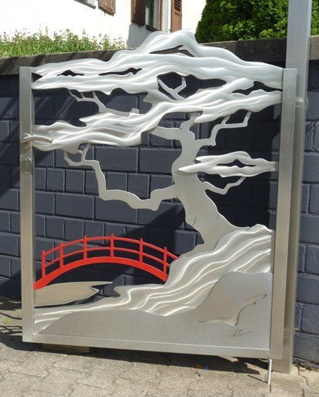 Stainless Steel Gate Design Edelstahl Atelier Crouse: Asian style garden