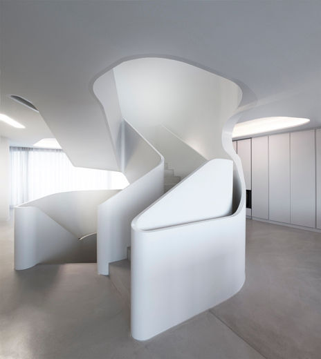 OLS HOUSE - new 4-person family home near Stuttgart, J.MAYER.H J.MAYER.H Modern Corridor, Hallway and Staircase