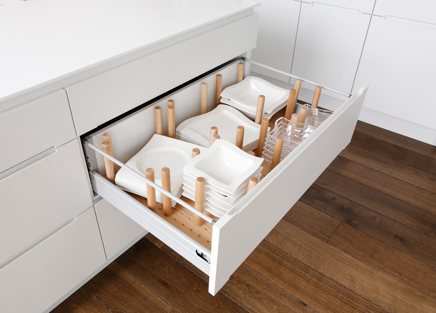 Drawer homify Dapur Modern Cabinets & shelves