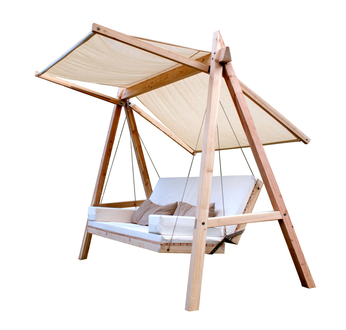Hollywoodschaukel aus Holz im skandinavischen Stil, Pool22.Design Pool22.Design Modern Garden Wood Wood effect Furniture