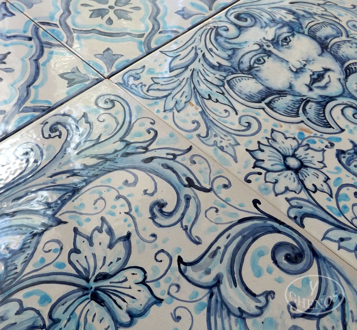 “Rosa azul”, ghenos ghenos Tường & sàn phong cách Địa Trung Hải Wall & floor coverings