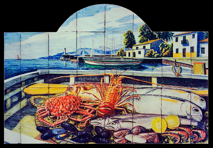 Fish and shellfish on a boat Angulo Ceramic Art Hành lang, sảnh & cầu thang phong cách mộc mạc Accessories & decoration
