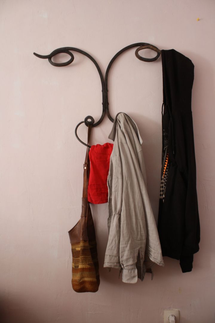 homify Rustic style corridor, hallway & stairs Clothes hooks & stands