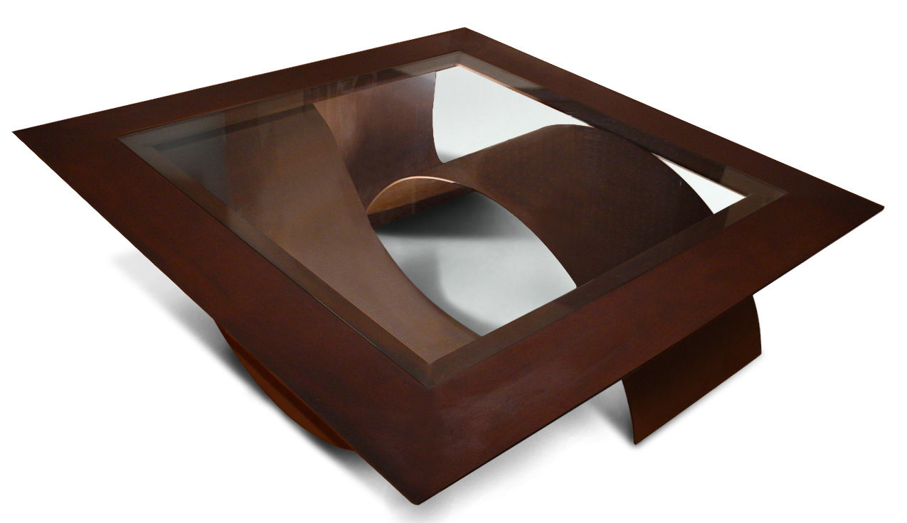 TSUNAMI - Contemporary glass coffee table GONZALO DE SALAS モダンデザインの リビング サイドテーブル＆トレー