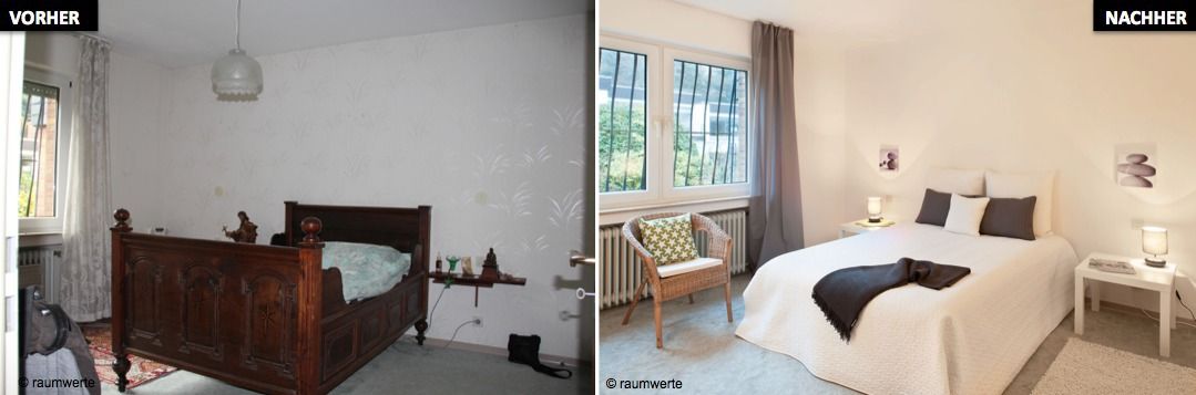 Home Staging Erbimmobilie 70er Jahre, raumwerte Home Staging raumwerte Home Staging Bedroom