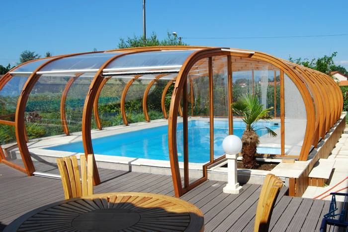 Glulam Swimming Pool Cover EcoCurves - Bespoke Glulam Timber Arches Jardins