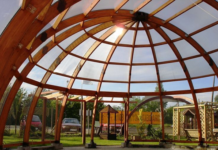 ​Office construction EcoCurves - Bespoke Glulam Timber Arches Giardino