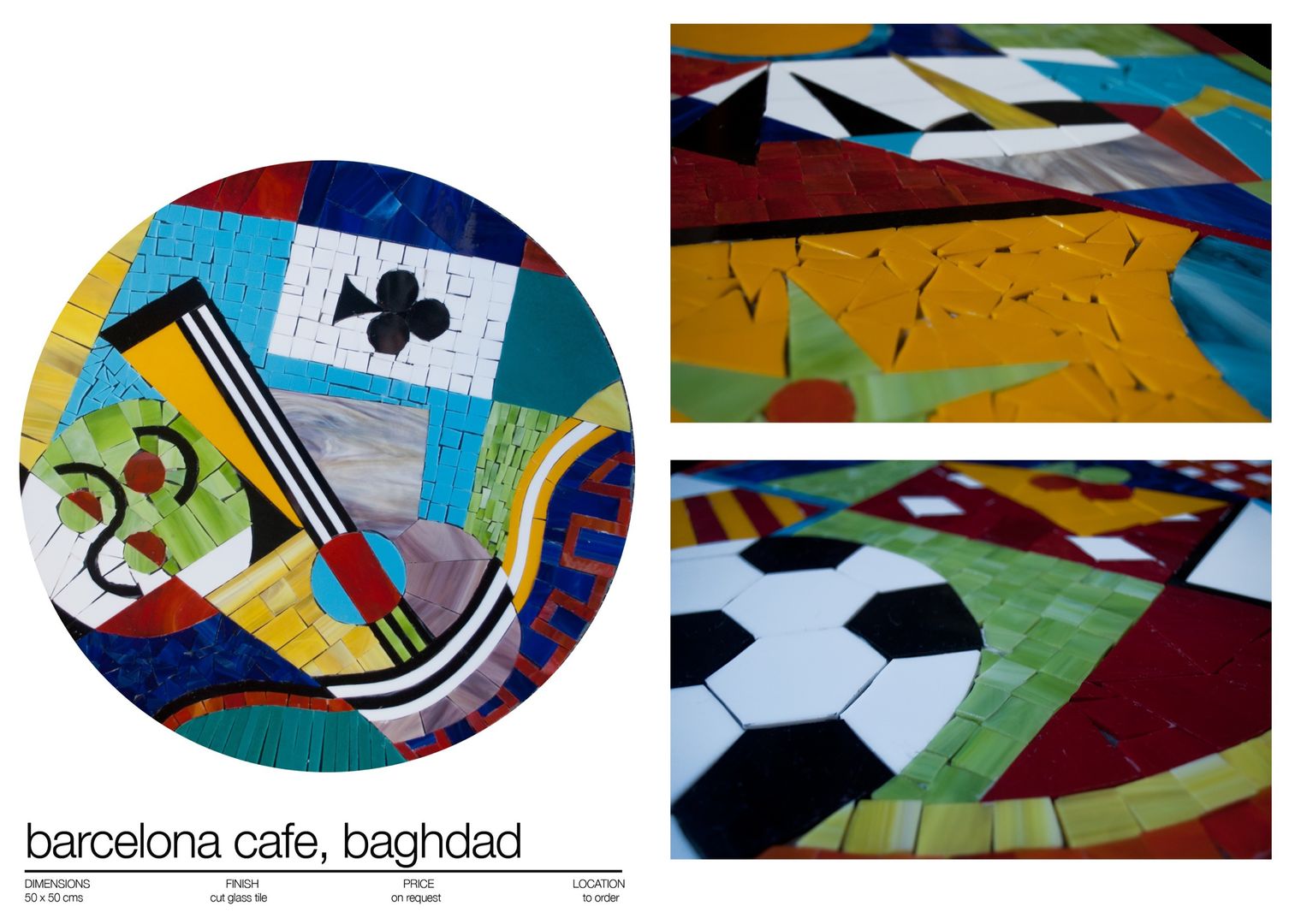 BARCELONA CAFE , BAGHDAD ., Martin Brown Mosaics Martin Brown Mosaics Eklektyczna jadalnia Stoły