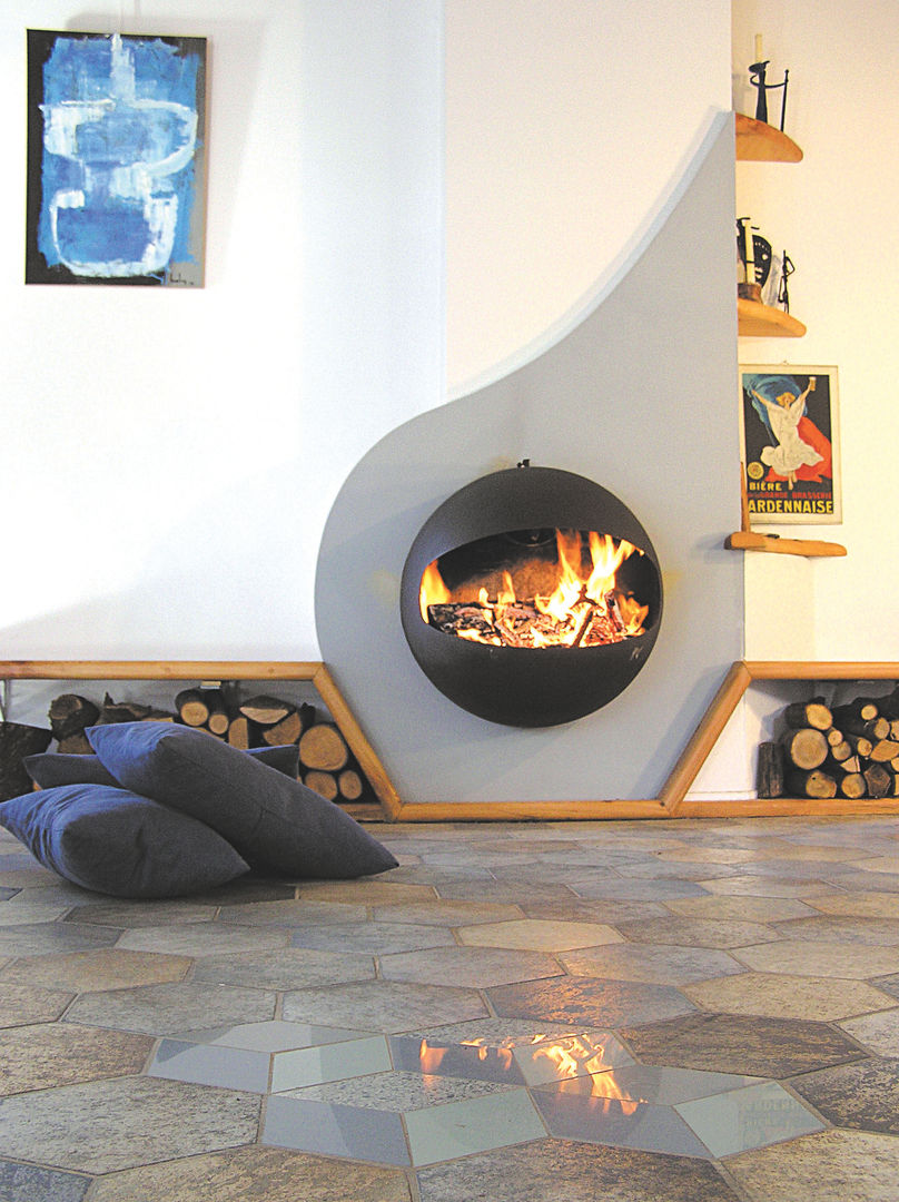 Emifocus DA homify Salas modernas Chimeneas y accesorios