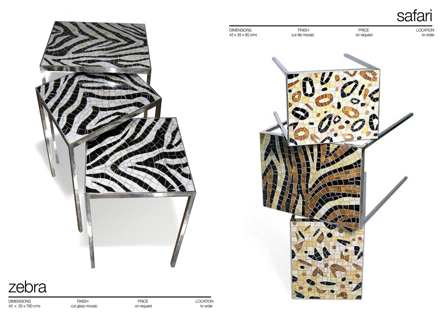 NEST AND SIDE TABLES, Martin Brown Mosaics Martin Brown Mosaics Comedores de estilo moderno Mesas