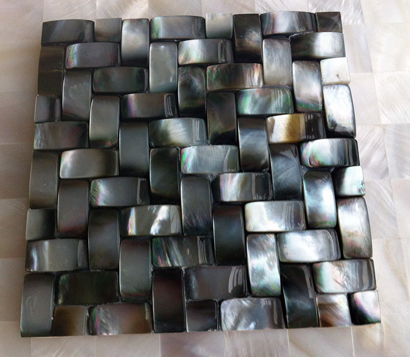 Black Lip Inter-Weave Convex ShellShock Designs Tường & sàn phong cách hiện đại Tiles