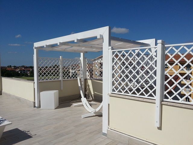 Gazebo con teli, RicreArt - Italmaxitetto RicreArt - Italmaxitetto Nowoczesny balkon, taras i weranda