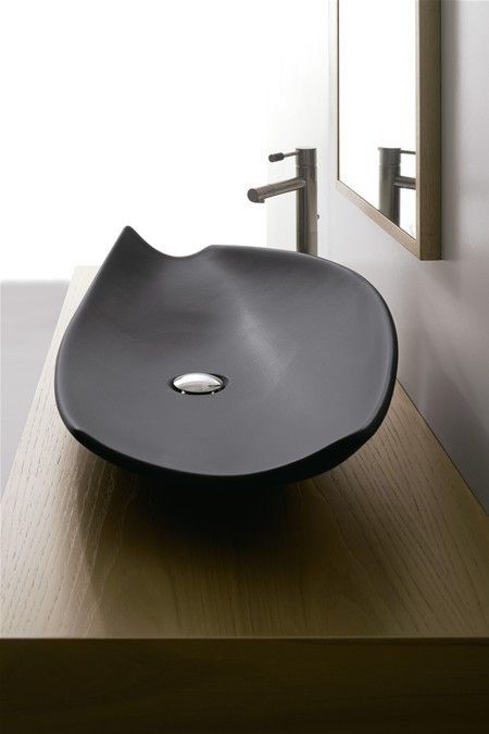 LAVABO DA APPOGGIO FORMA A GOCCIA IN CERAMICA DESIGN MODERNO