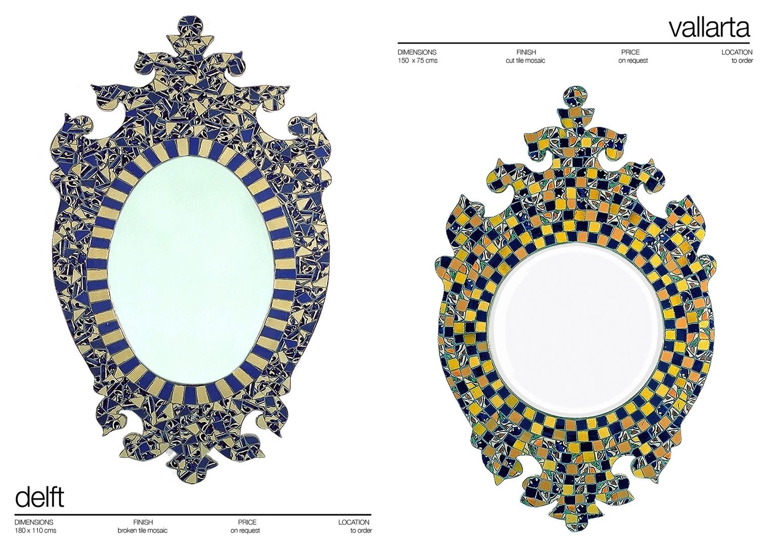 BAROQUE MIRRORS, Martin Brown Mosaics Martin Brown Mosaics Closets de estilo clásico Espejos