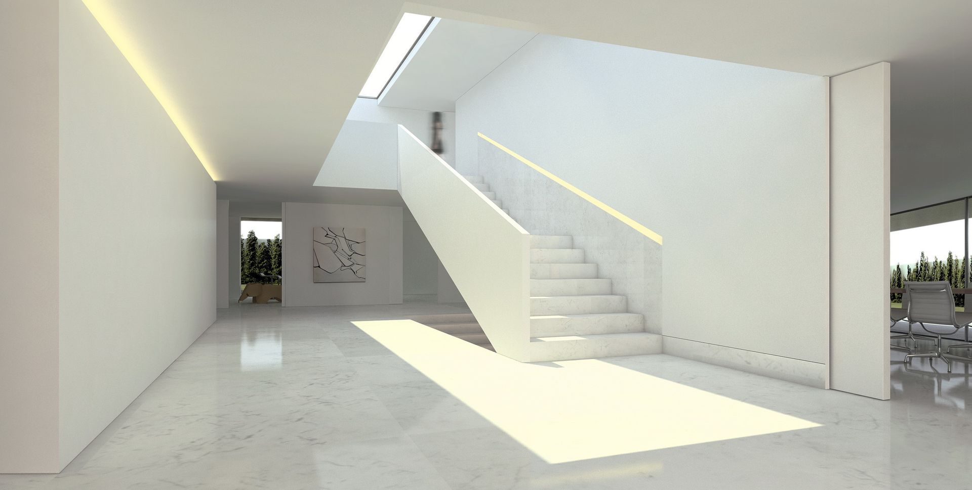 Aluminum House, FRAN SILVESTRE ARQUITECTOS FRAN SILVESTRE ARQUITECTOS Minimalist corridor, hallway & stairs