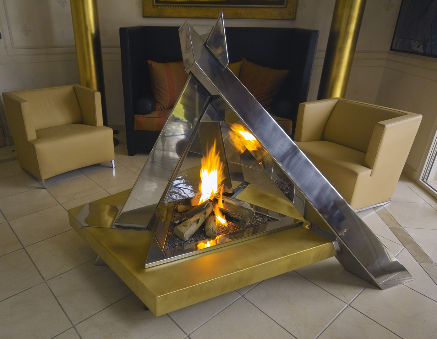 cheminée "feu de camp", Bloch Design Bloch Design Modern living room Fireplaces & accessories