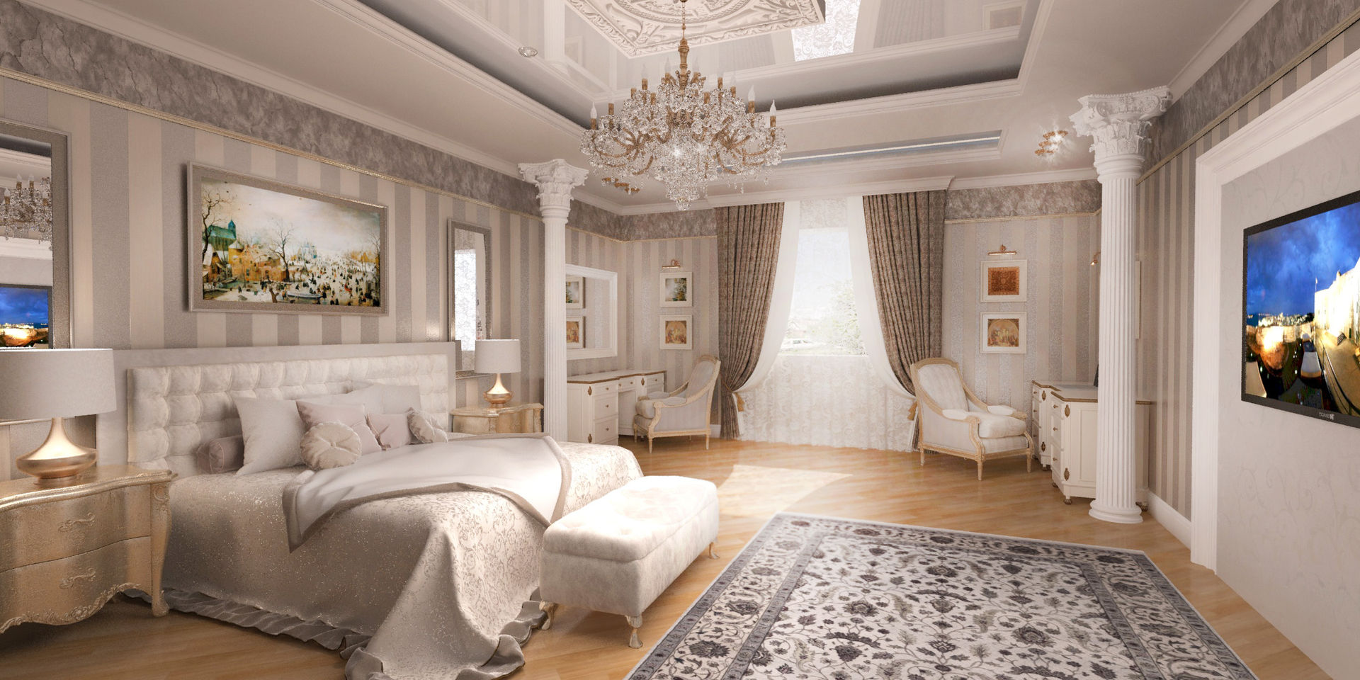 Благородная неоклассика, Студия Маликова Студия Маликова Classic style bedroom