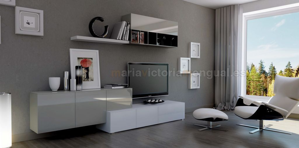 Composiciones para zonas de televisión., Interiorista María Victoria Mengual Interiorista María Victoria Mengual Modern Living Room TV stands & cabinets