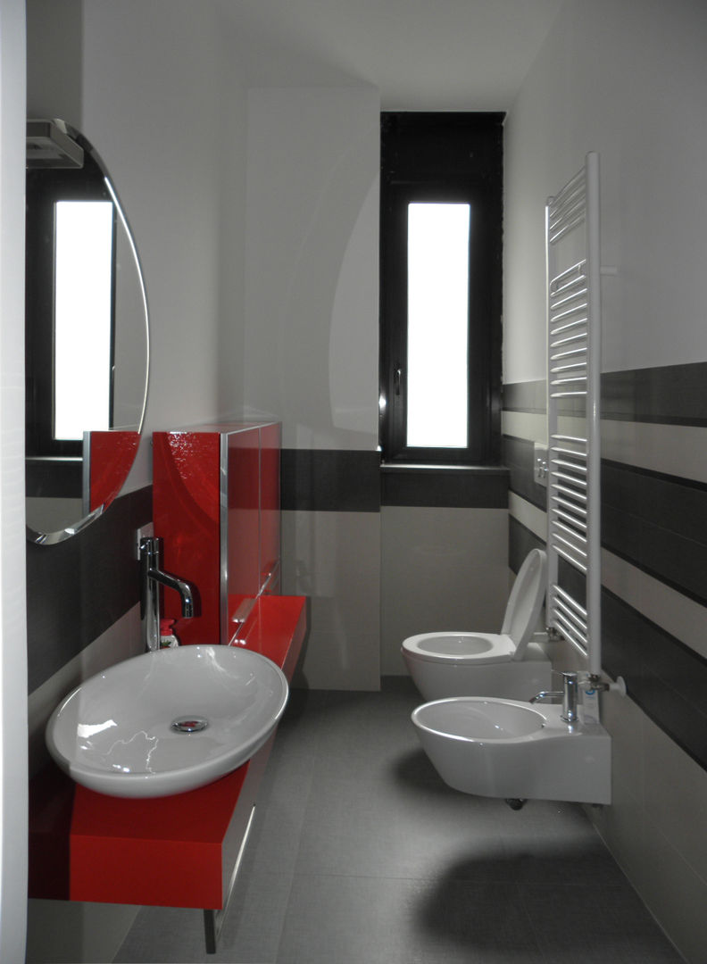 Appartamento_V, LMarchitects LMarchitects 現代浴室設計點子、靈感&圖片 洗手台