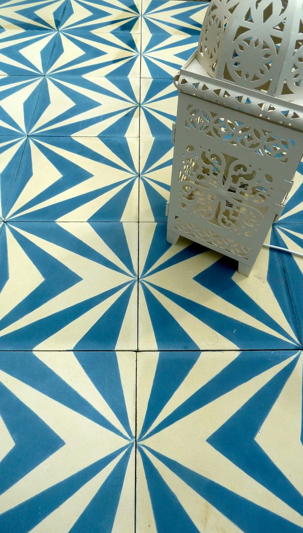 Neo cement tile Maria Starling Design Śródziemnomorskie ściany i podłogi Kafelki