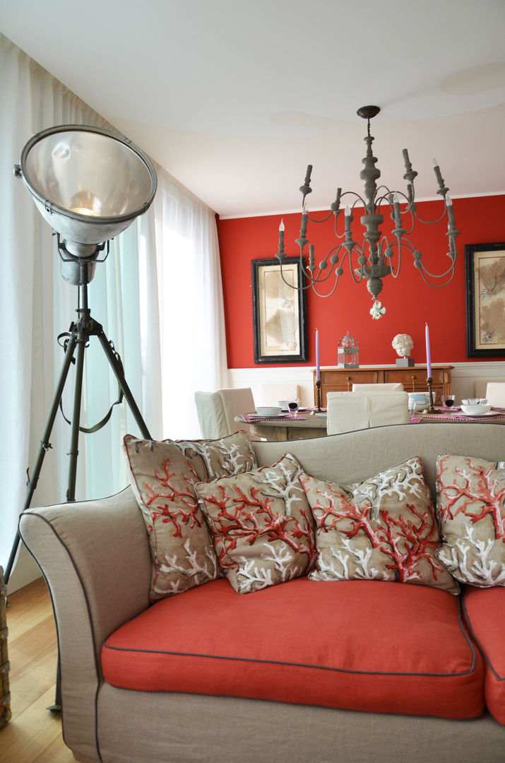 Interior design - Sea House - Jesolo Venezia Italy, IMAGO DESIGN IMAGO DESIGN Eclectic style living room