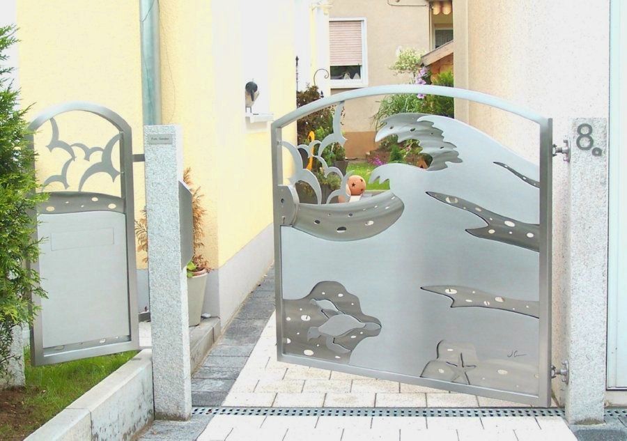 3D Stainless Steel Gates Edelstahl Atelier Crouse: Modern Garden