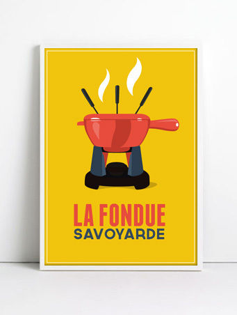 Cheese fondue poster CosyNEVE Ausgefallener Flur, Diele & Treppenhaus Accessoires und Dekoration