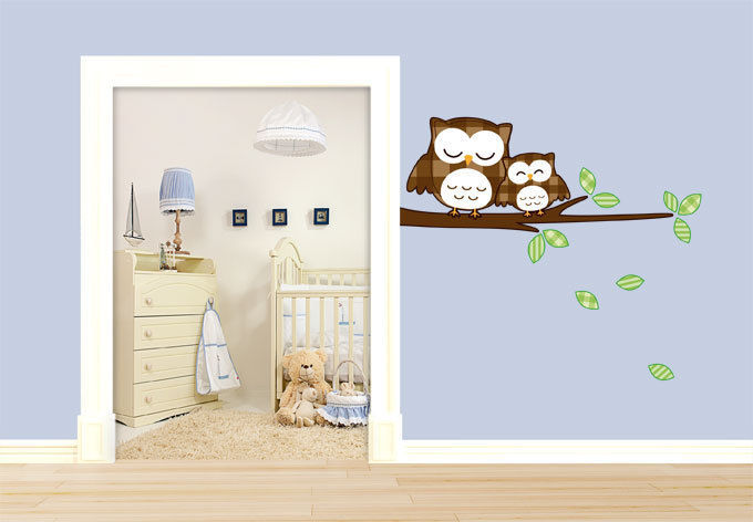 Wandtattoo - Schlummereulen K&L Wall Art Moderne Kinderzimmer Accessoires und Dekoration