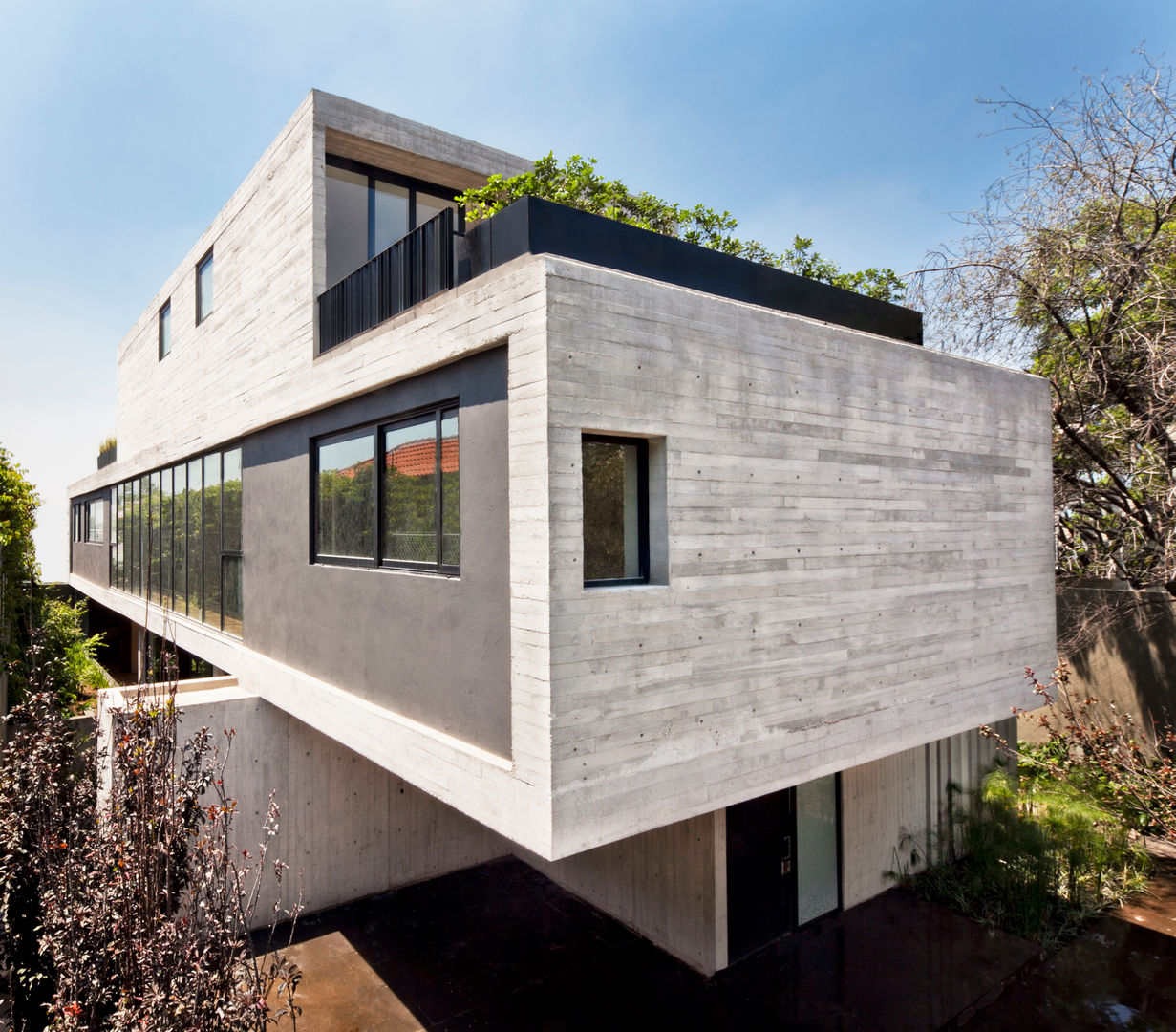 Casa Maruma, © Sandra Pereznieto © Sandra Pereznieto Casas de estilo moderno Planta,Cielo,Propiedad,Comunidad vegetal,Edificio,Ventana,Madera,Árbol,Pendiente,casa