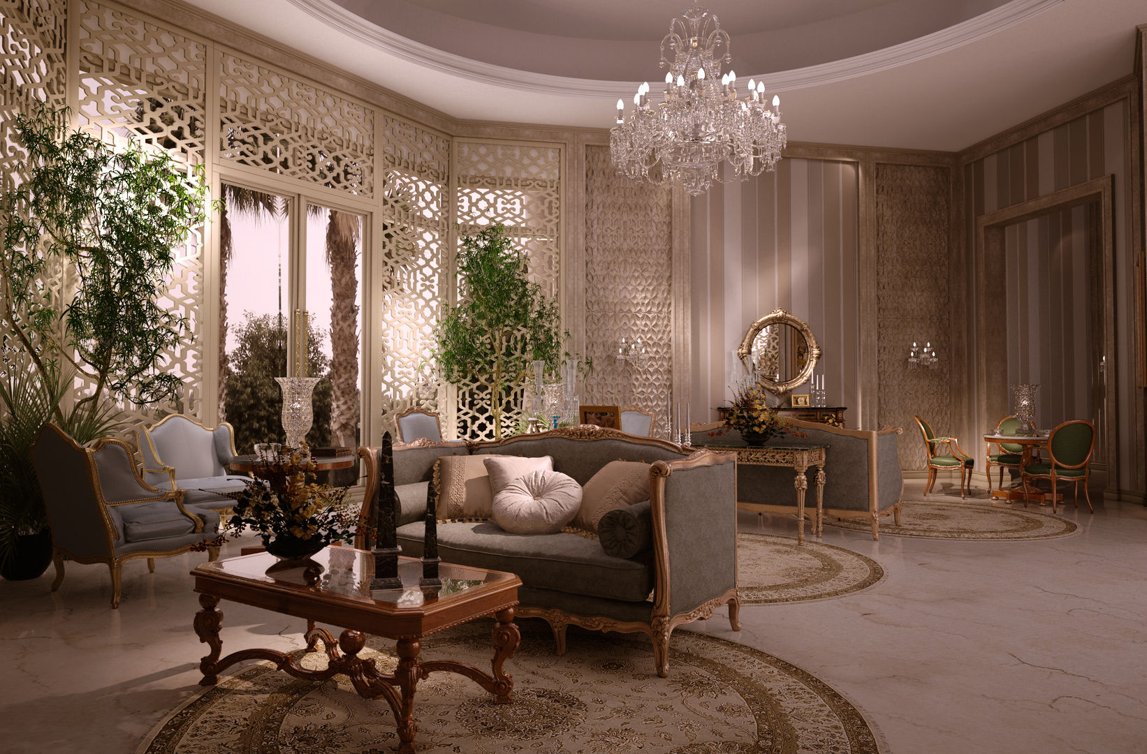 VIlla in Doha, Scultura & Design S.r.l. Scultura & Design S.r.l. オリジナルデザインの リビング